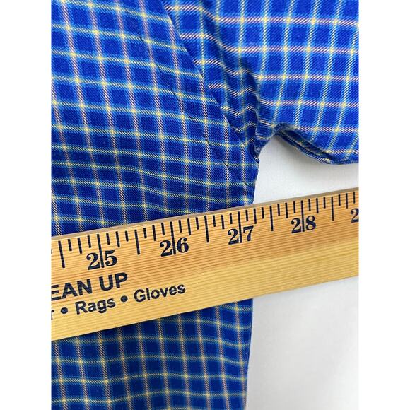 Gitman Bros Men’s XXL Blue Green Check Long Sleeve Button Front Dress Shirt USA - Picture 6 of 8